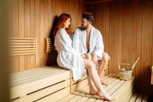 couple in sauna